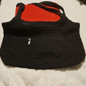The Sak Dark Black Crochet Tote